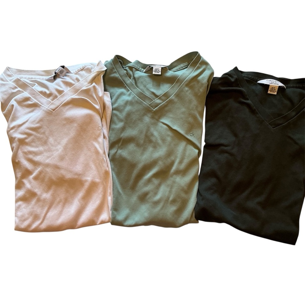 Set Of 3 Men’s Calvin Klein Body Fit Coupe Cintree Shirt V Neck Sz S/P